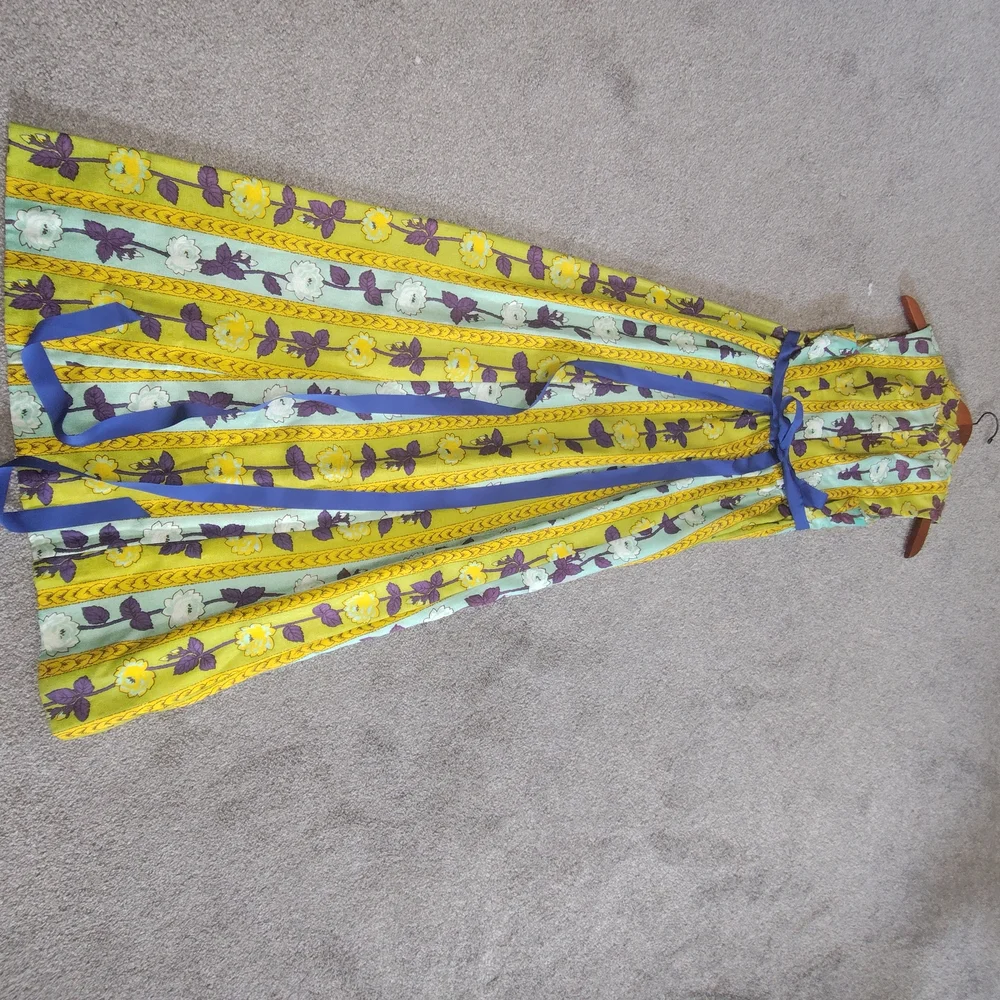 Vintage 70's Vibrant Sleeveless Maxi Dress VTG - Picture 12 of 16